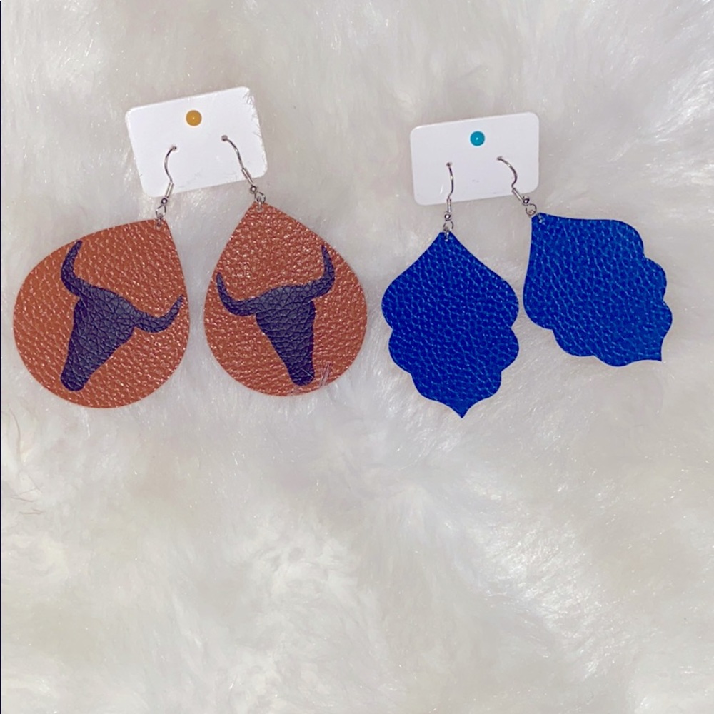 Faux leather earrings